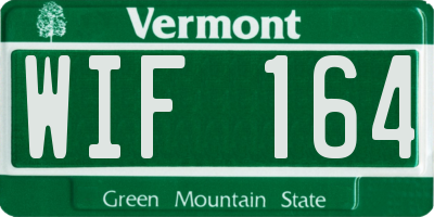 VT license plate WIF164