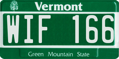 VT license plate WIF166