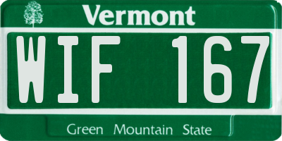 VT license plate WIF167