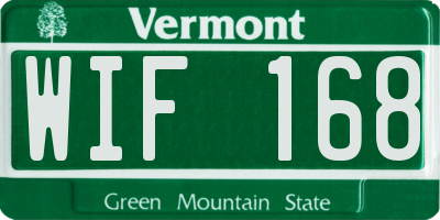 VT license plate WIF168