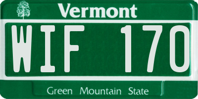 VT license plate WIF170