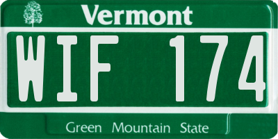 VT license plate WIF174