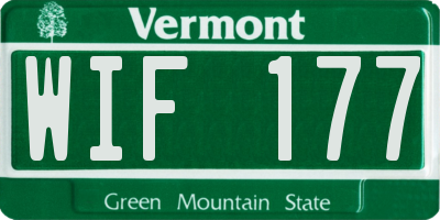 VT license plate WIF177