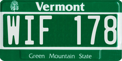VT license plate WIF178