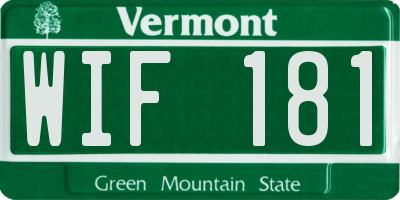 VT license plate WIF181