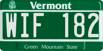 VT license plate WIF182