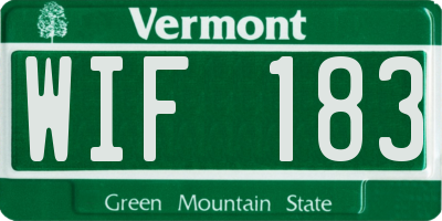 VT license plate WIF183