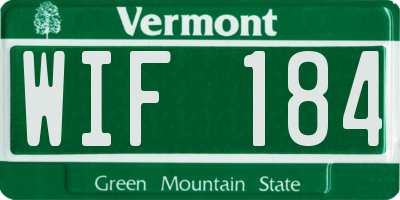 VT license plate WIF184