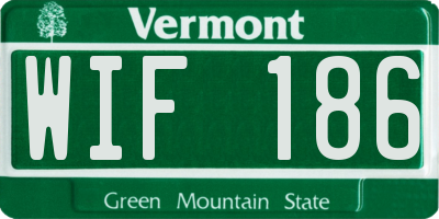 VT license plate WIF186