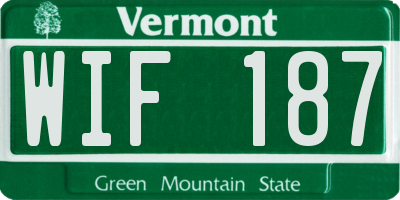VT license plate WIF187
