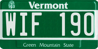 VT license plate WIF190
