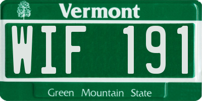 VT license plate WIF191