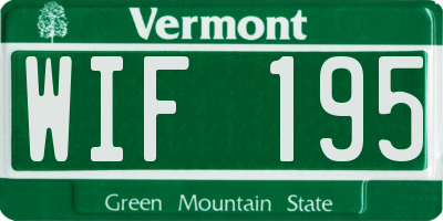 VT license plate WIF195