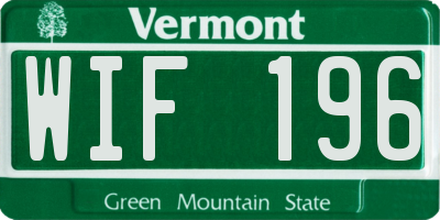 VT license plate WIF196