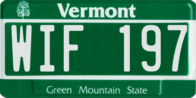 VT license plate WIF197