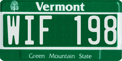VT license plate WIF198