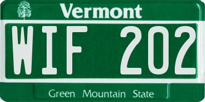 VT license plate WIF202