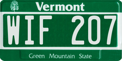 VT license plate WIF207