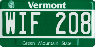 VT license plate WIF208