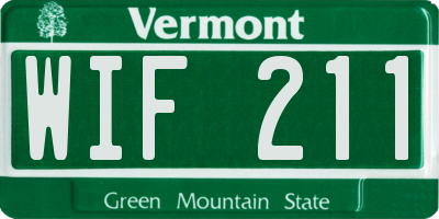 VT license plate WIF211