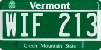 VT license plate WIF213