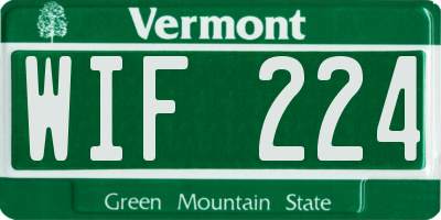 VT license plate WIF224