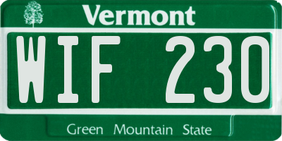 VT license plate WIF230