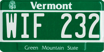 VT license plate WIF232