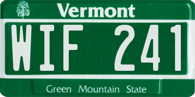 VT license plate WIF241