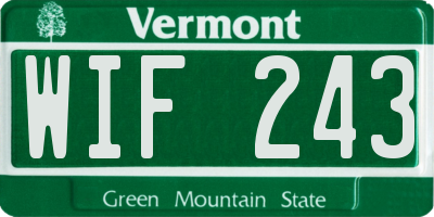 VT license plate WIF243