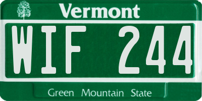 VT license plate WIF244