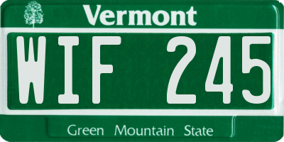 VT license plate WIF245