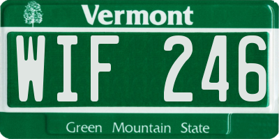 VT license plate WIF246