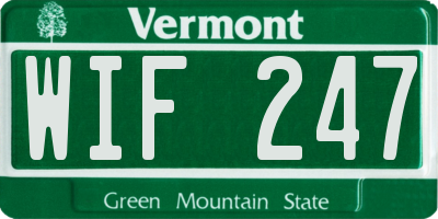 VT license plate WIF247