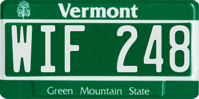 VT license plate WIF248