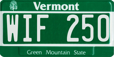 VT license plate WIF250