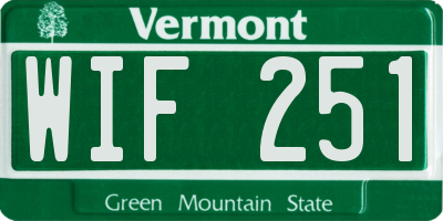 VT license plate WIF251