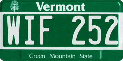 VT license plate WIF252