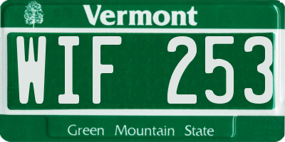 VT license plate WIF253