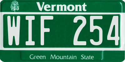 VT license plate WIF254