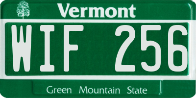 VT license plate WIF256