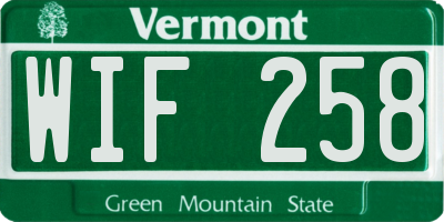 VT license plate WIF258