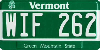 VT license plate WIF262