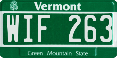 VT license plate WIF263
