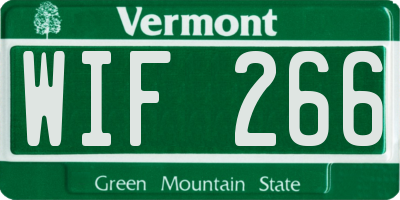 VT license plate WIF266