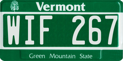 VT license plate WIF267