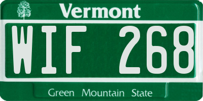 VT license plate WIF268