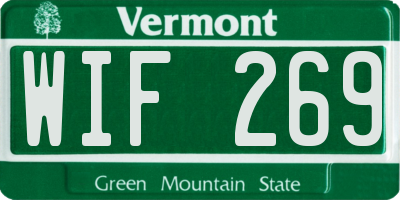 VT license plate WIF269