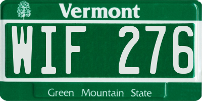 VT license plate WIF276