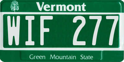 VT license plate WIF277